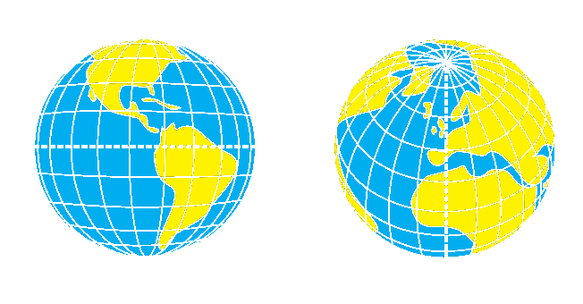 Longitude/Latitude displayed on Earth